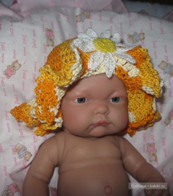 Шляпка "Ромашка" - одежка для пупса своими руками