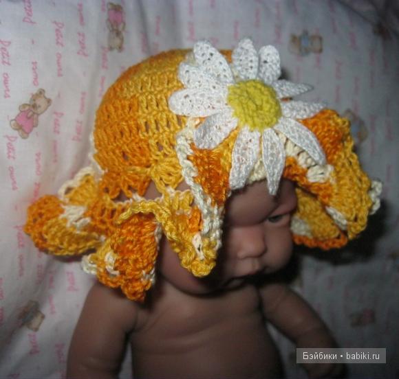 Шляпка "Ромашка" - одежка для пупса своими руками (фото 3)