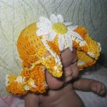 Шляпка "Ромашка" - одежка для пупса своими руками