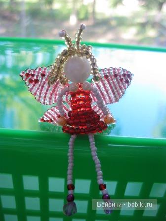 Куклы-ангелочки из бисера и на коклюшках (фото 5)