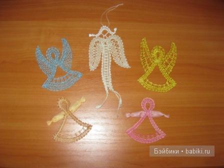 Куклы-ангелочки из бисера и на коклюшках