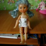 Мальвина или девочка с голубыми волосами. Шарнирная кукла советских времен