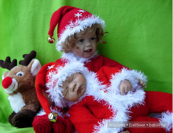 Санта Клаусы после работы. Куклы Emilie Sissel Bjorstadt Skille для Gotz и Lilian Cathariena Teunissen Zapf (фото 6)
