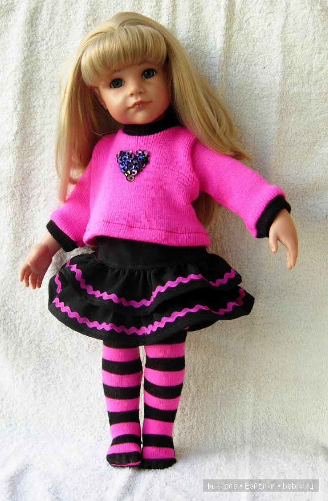 Трикотажные полоски для задорного настроения. Одежда для кукол Gotz , Kidz‘n’Cats и других