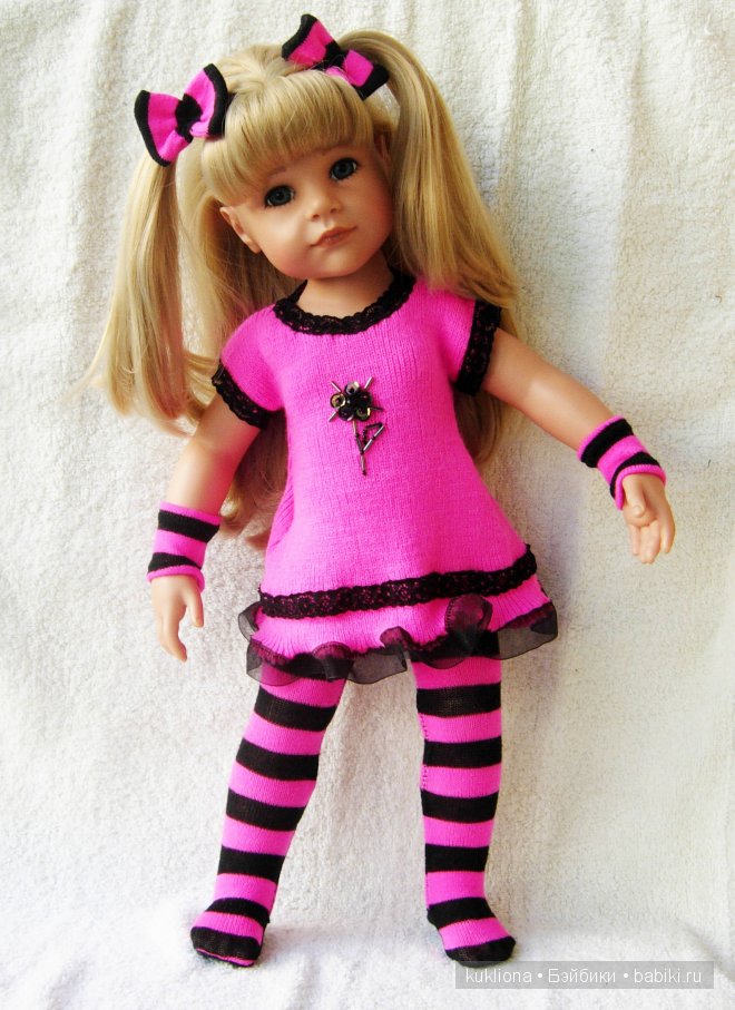 Трикотажные полоски для задорного настроения. Одежда для кукол Gotz , Kidz‘n’Cats и других