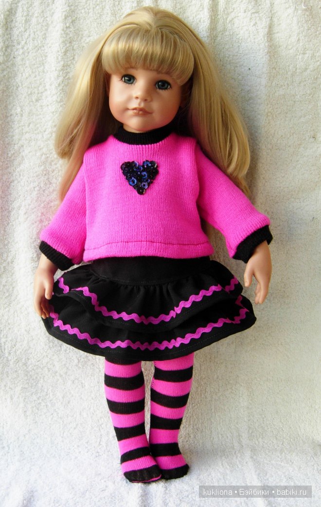 Трикотажные полоски для задорного настроения. Одежда для кукол Gotz , Kidz‘n’Cats и других