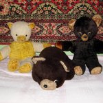 Три медведя. Советские плюшевые игрушки.