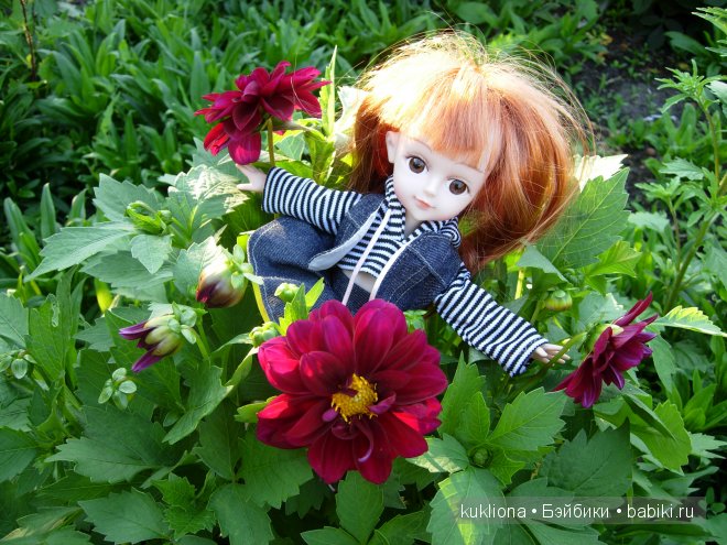 Как Стефания подружилась с маленькой садовой феечкой.Кукла Ханна на прогулке 2012 Gotz Hanna and her dog