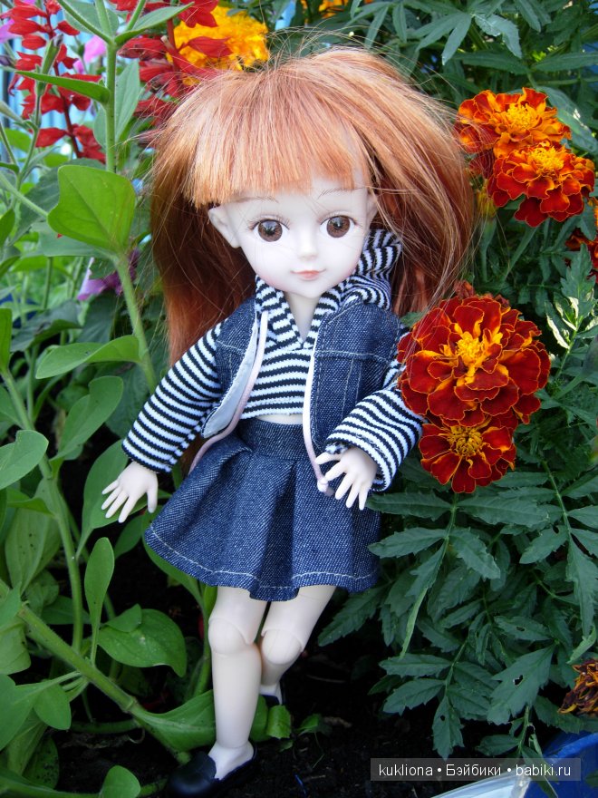 Как Стефания подружилась с маленькой садовой феечкой.Кукла Ханна на прогулке 2012 Gotz Hanna and her dog