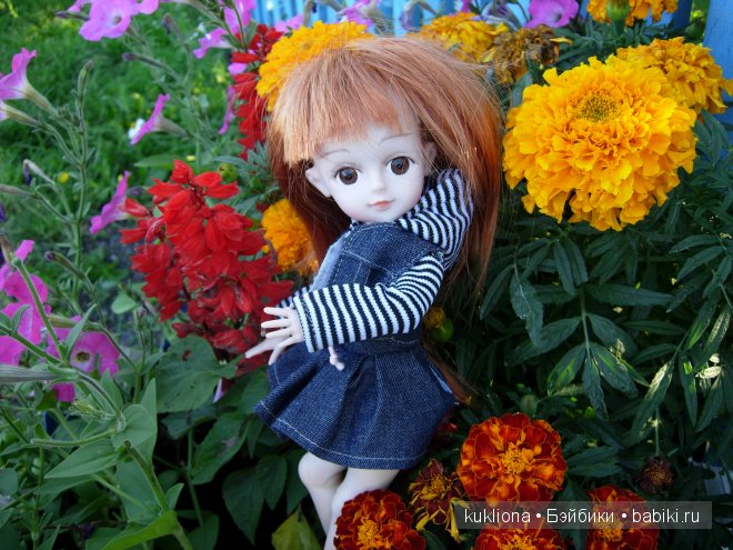 Как Стефания подружилась с маленькой садовой феечкой.Кукла Ханна на прогулке 2012 Gotz Hanna and her dog