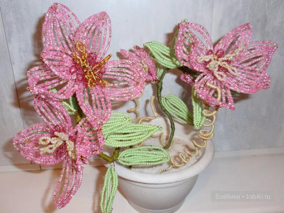 Деревья и цветы из бисера