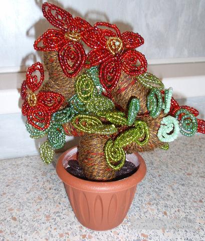 Деревья и цветы из бисера (фото 6)
