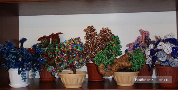 Деревья и цветы из бисера