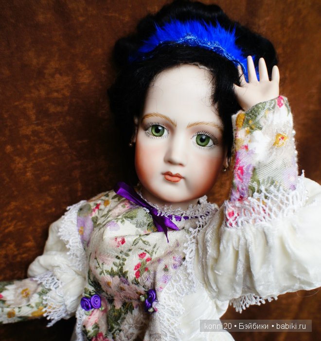 Очаровательная зеленоглазая "Жасмин" - Репликант Антикварной куклы из Канады