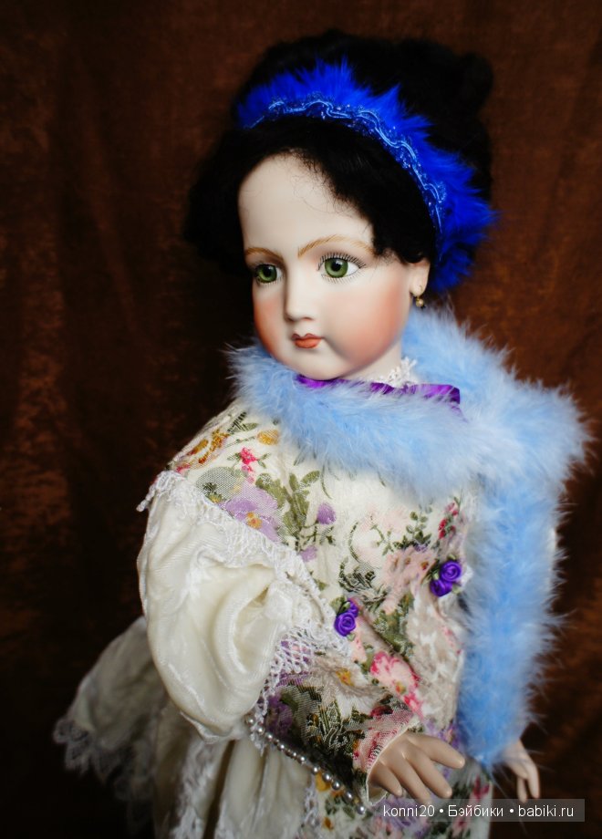 Очаровательная зеленоглазая "Жасмин" - Репликант Антикварной куклы из Канады (фото 7)