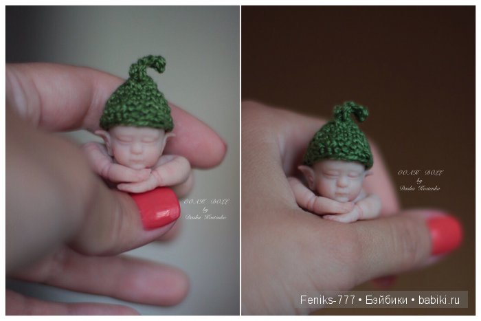 Клубничный Эльф. ООАК мини кукла Даши Костенко (фото 5)