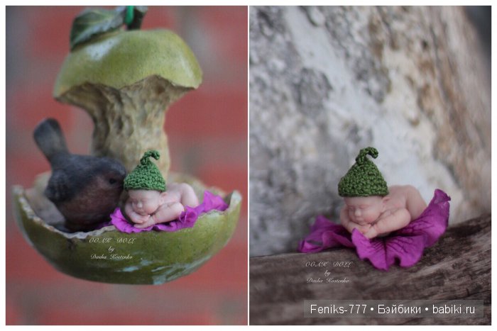 Клубничный Эльф. ООАК мини кукла Даши Костенко