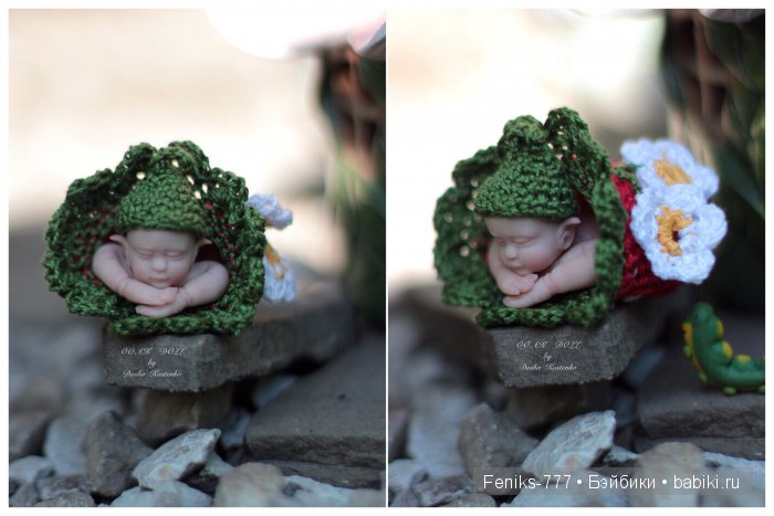 Клубничный Эльф. ООАК мини кукла Даши Костенко