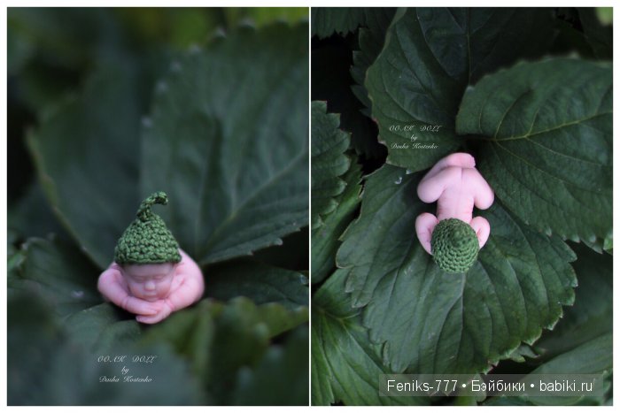 Клубничный Эльф. ООАК мини кукла Даши Костенко