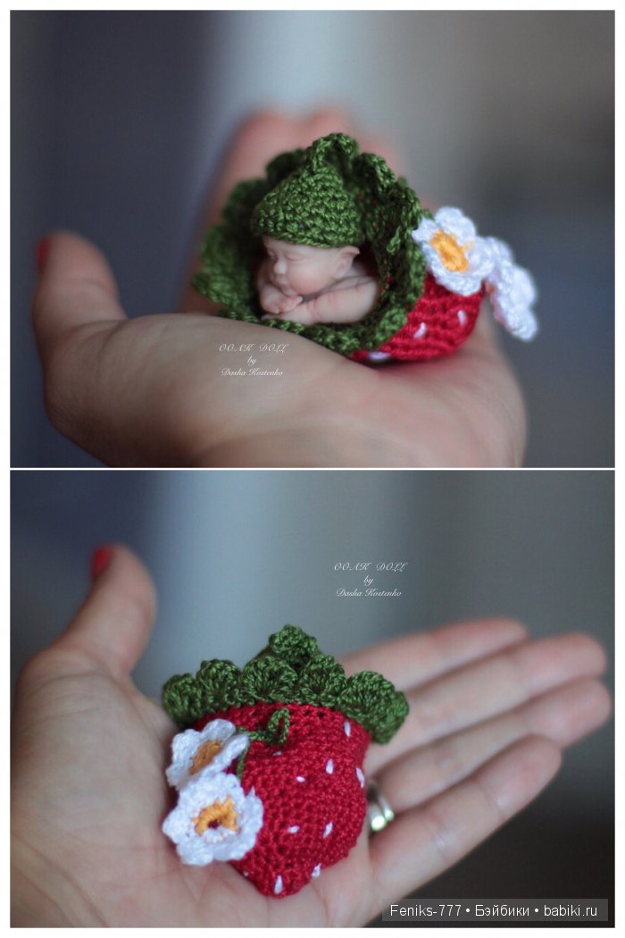 Клубничный Эльф. ООАК мини кукла Даши Костенко (фото 9)
