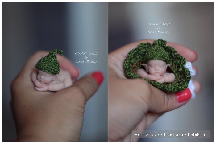 Клубничный Эльф. ООАК мини кукла Даши Костенко (фото 7)