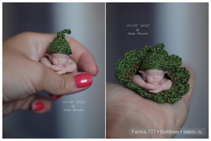 Клубничный Эльф. ООАК мини кукла Даши Костенко (фото 6)