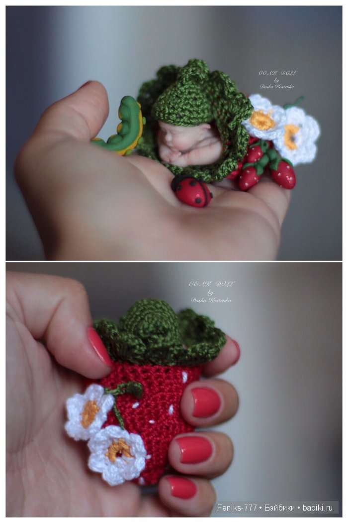 Клубничный Эльф. ООАК мини кукла Даши Костенко (фото 10)
