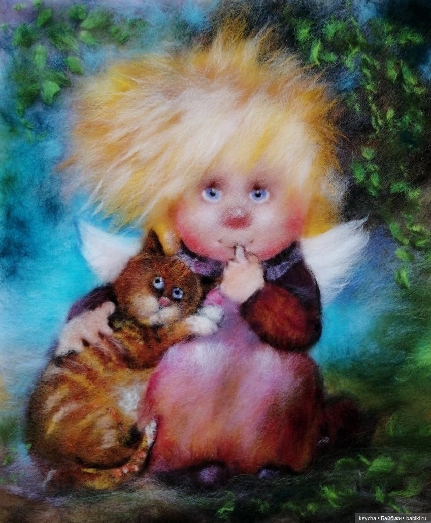 Живопись шерстью — Авторские украшения и аксессуары для кукол: фото (фото 9)