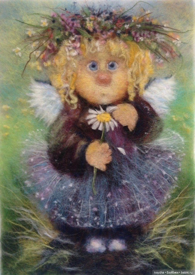 Живопись шерстью — Авторские украшения и аксессуары для кукол: фото