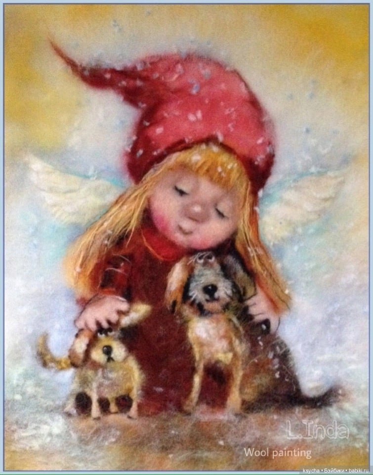 Живопись шерстью — Авторские украшения и аксессуары для кукол: фото