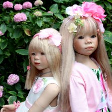 Тира и Моня в саду. Коллекционные куклы от Annette Himstedt
