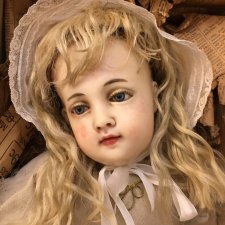 Антикварная восковая кукла Рождественский Ангел