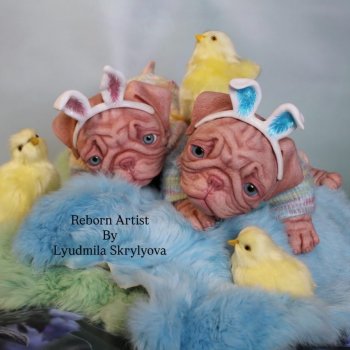 Готовимся к пасхе. Мопсик реборн.