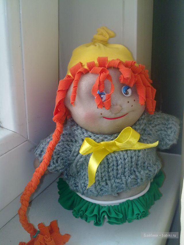 У меня родились радужные пупсы-домовята. Куклы из капрона (фото 4)