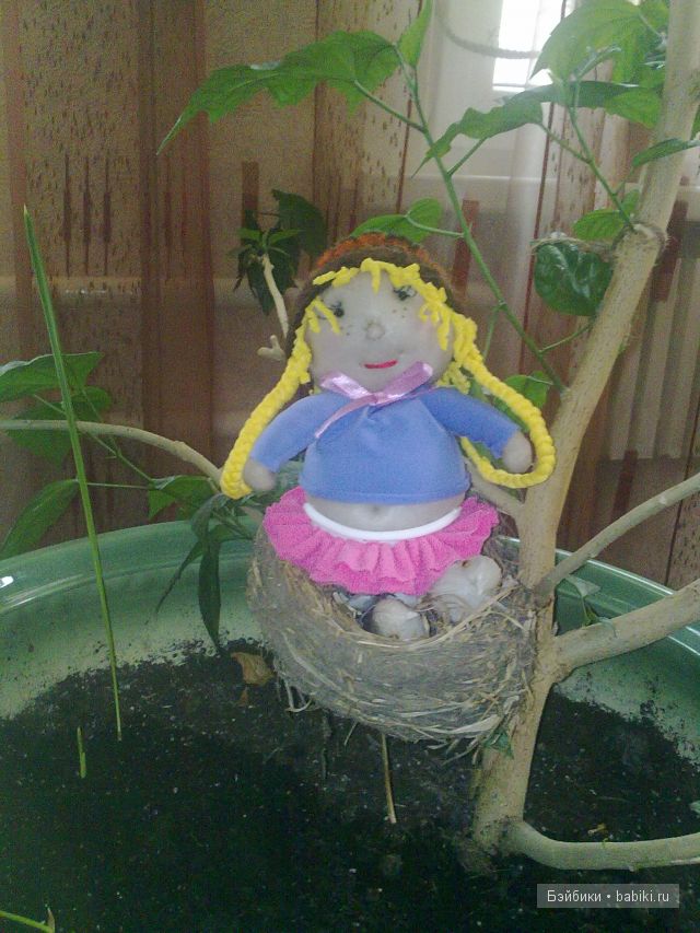 У меня родились радужные пупсы-домовята. Куклы из капрона (фото 3)