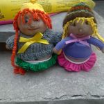 У меня родились радужные пупсы-домовята. Куклы из капрона