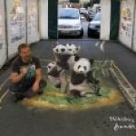 Объемная ЗD живопись на асфальте от художника Николая Арндта.