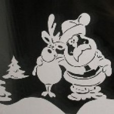 Новогодняя вырезка на окна