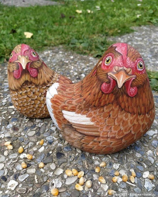 Восхитительные идеи росписи камней под птичек