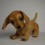 Таксик. Авторская игрушка валянием Ольги Чернухо