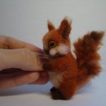 Бельчонок. Игрушка валянием из шерсти
