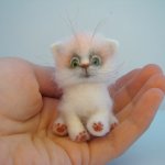 Котик. Авторская игрушка валянием из шерсти Ольги Чернухо
