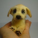 Щенок. Авторская игрушка валянием из шерсти Ольги Чернухо