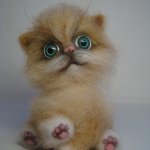 Котик Персик. Авторская игрушка валянием Ольги Чернухо