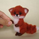 Лисёнок. Авторская игрушка валянием Ольги Чернухо