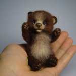 Медведь. Авторская игрушка валянием из шерсти Ольги Чернухо