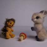 Грибники. Валяние из шерсти