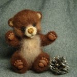 Мишка косолапый по лесу идёт... Авторская игрушка валянием Ольги Чернухо