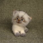 Котейка. Авторская игрушка валянием из шерсти Ольги Чернухо