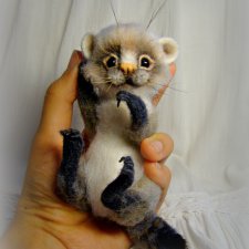 Хорёк. Авторская игрушка валянием из шерсти Ольги Чернухо